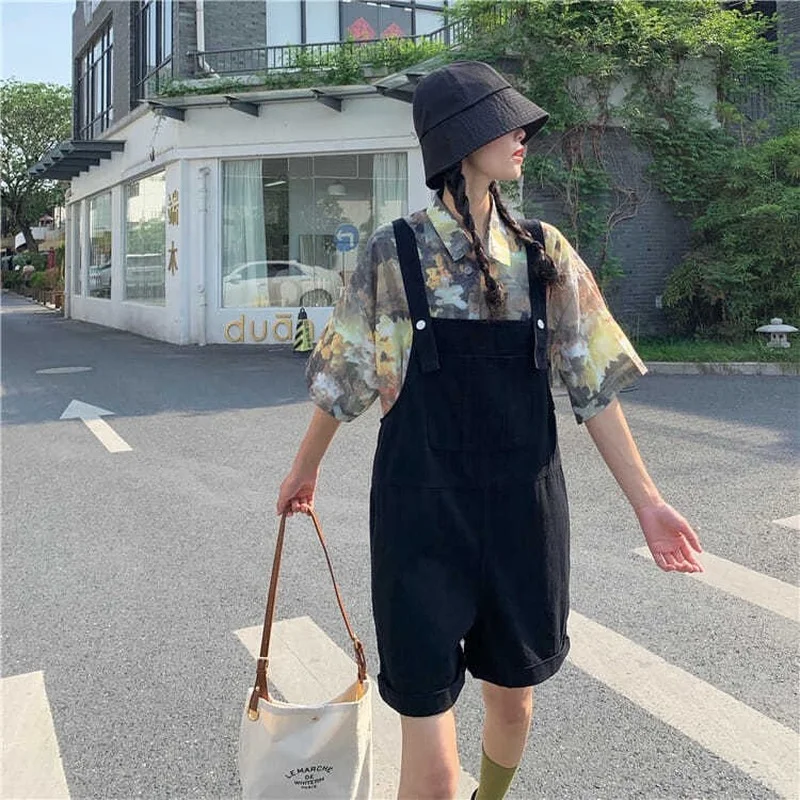 Женские летние комбинезоны 2021 повседневные однотонные модные Свободные