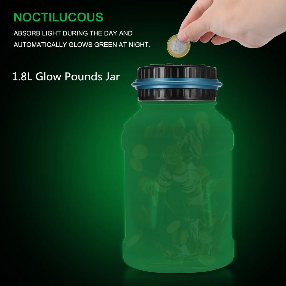 1.8LGlow Pound Jar Youool Копилка счетчик монет электронный цифровой Копилка доллар экономия монет банка для USD Евро GBP копилка - Цвет: 1.8LGlow Pound Jar