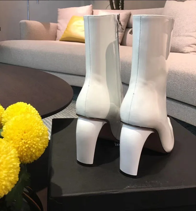 Новинка женские красные лакированные ботинки привлекательные ботильоны с