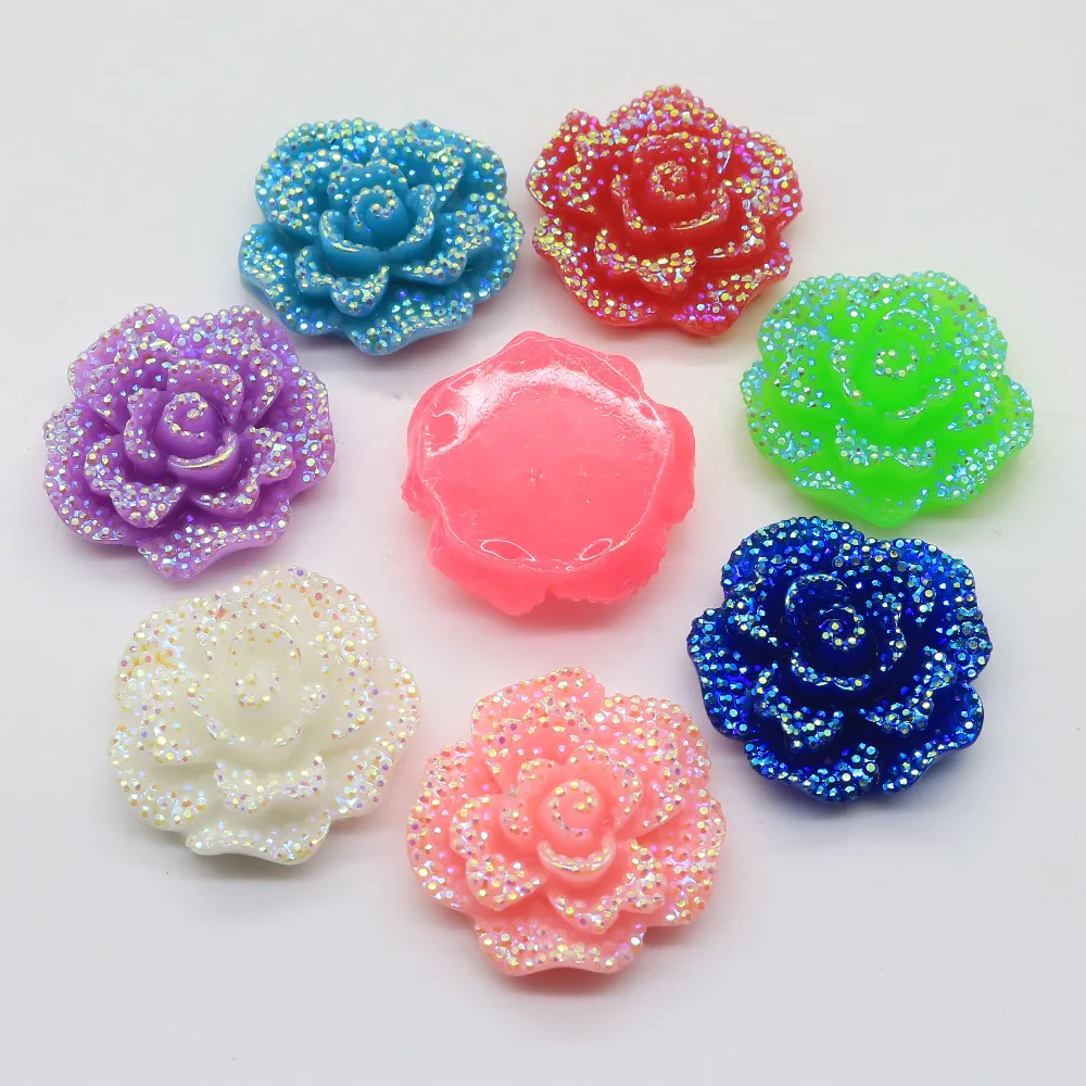 

10pcs 27mm Resin Rose Flower Center Accessories Diy Wedding Decoration Free Shipping
