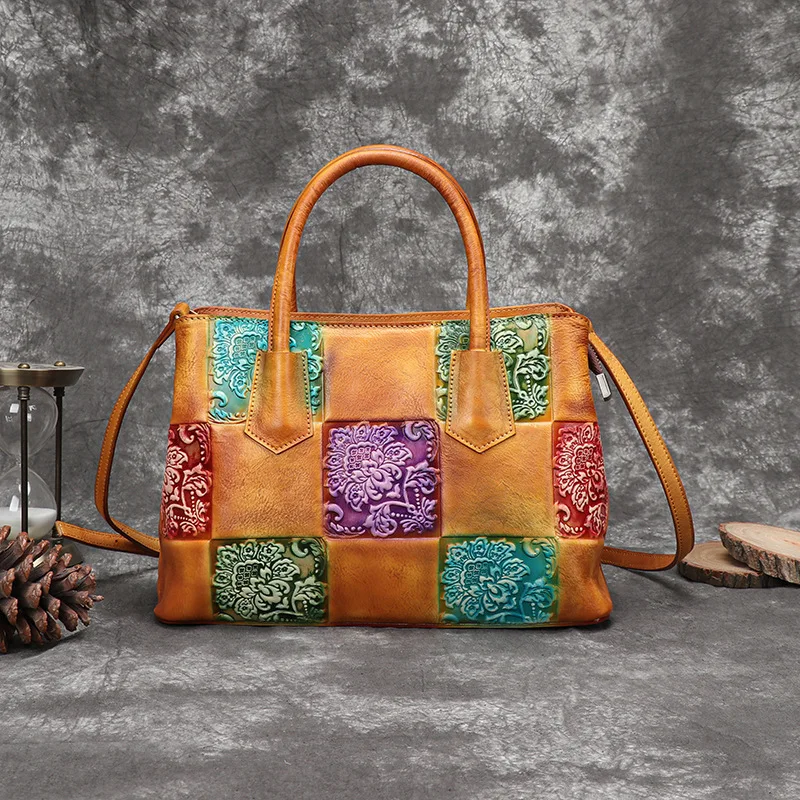 Винтажные дамские сумочки из натуральной кожи повседневная вместительная сумка