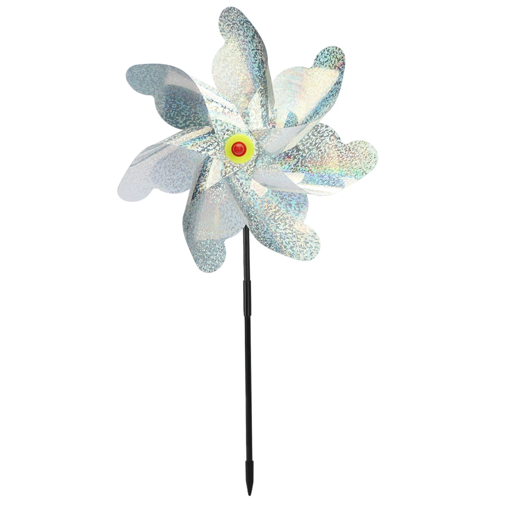 

Reflective Pinwheels Laser Windmill Silver Thicken For Garden Decor Bird Repellent