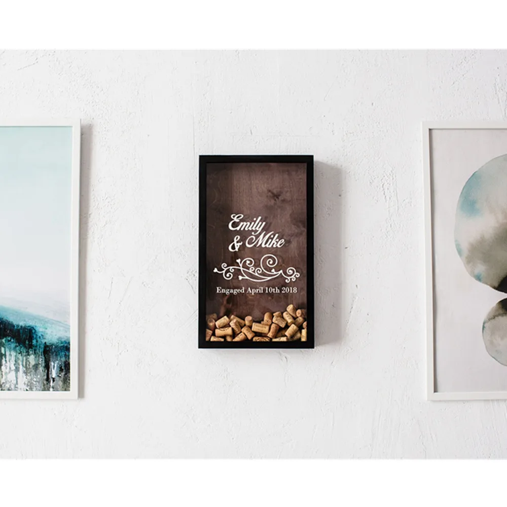 Индивидуальная винная пробка свадебное украшение коробка для помолвки теней