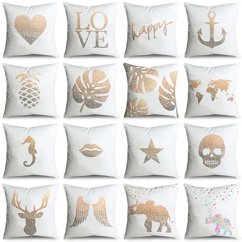 Декоративная подушка с изображением Золотой Карты любви ананаса мягкая