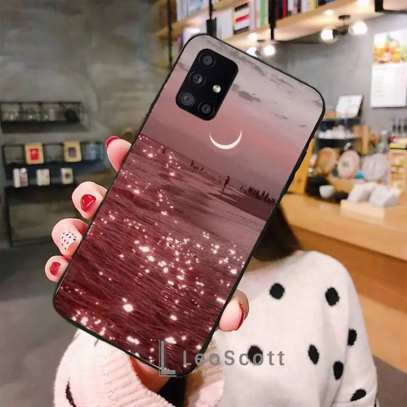 

Pink beach backgrounds Phone Cases For Samsung A50 A51 A71 A31 A21S S8 S9 S10 S20 S21 Plus Fe Ultra 4G 5G