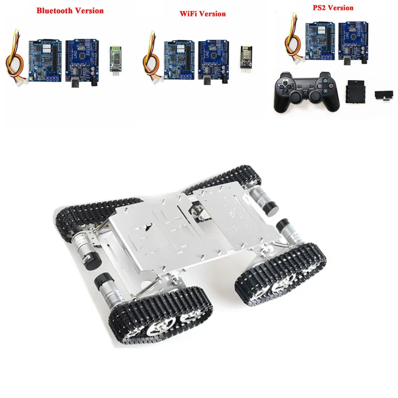Пульт дистанционного управления WiFi/Bluetooth/PS2 RC 4wd Робот Танк шасси комплект