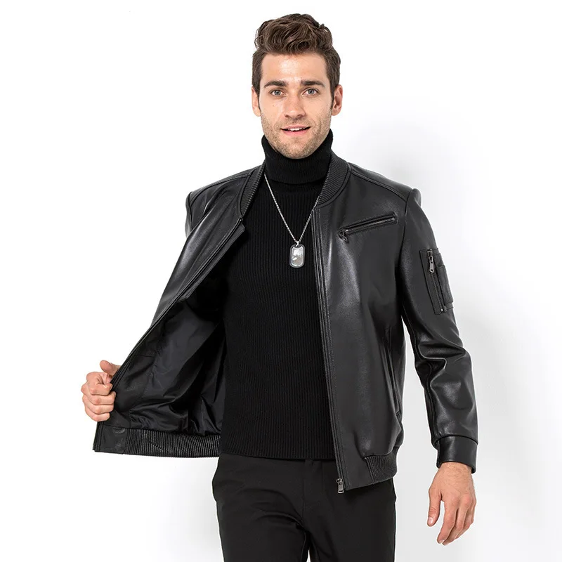 Новинка 2020 мужская куртка-бомбер из натуральной кожи ветровка для пилота пальто