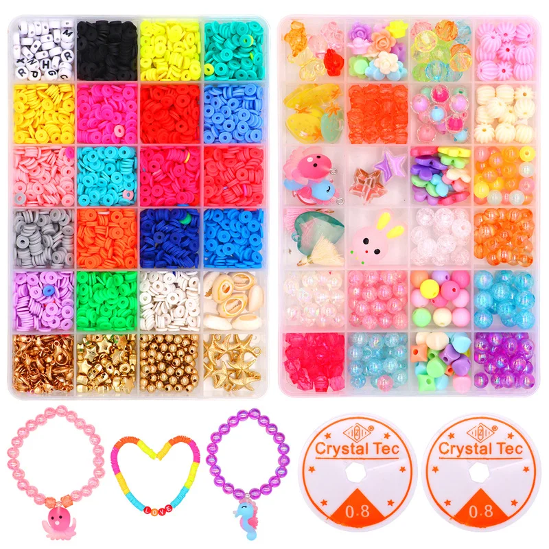 

3500 шт., бусины для браслета из полимерной глины, 6 мм