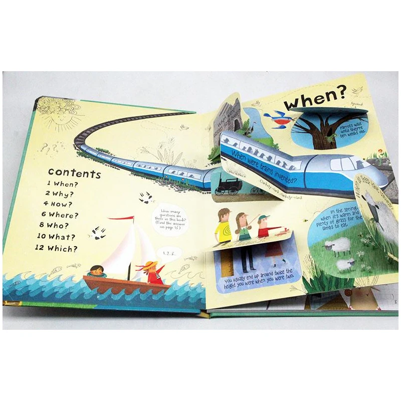 

Usborne Children Popular Books Lift-The-Flap Questiones And Answers Board book Colouring English Activity Story Book for Kids