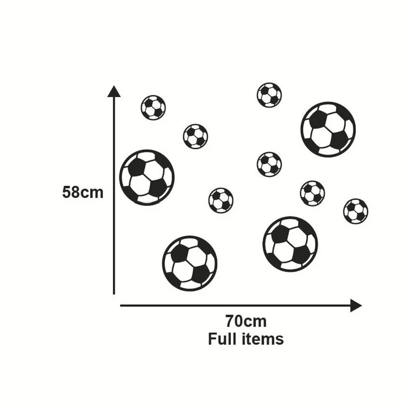 Виниловая настенная наклейка с именем футбольного мяча FC детская комната для