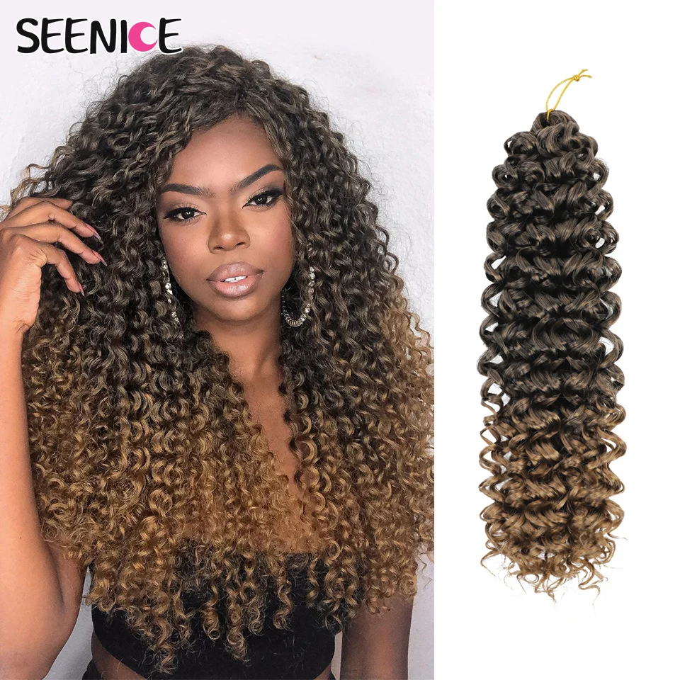 

Ocean Wave Braiding Hair Extensions Crochet Braids Synthetic Hair MAZO Afro Curl Ombre Curly Blonde Water Wave Braid For Women