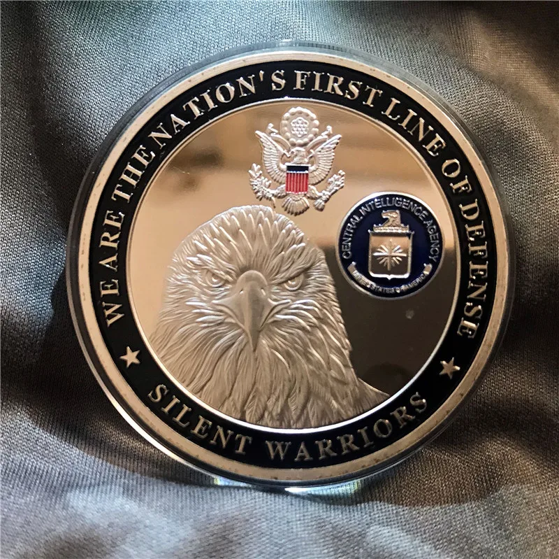 

2020 New USA CIA CENTRAL INTELLIGENCE AGENCY We Are The Nation's First Line of Defense Silent Warriors Silver Plated Coin