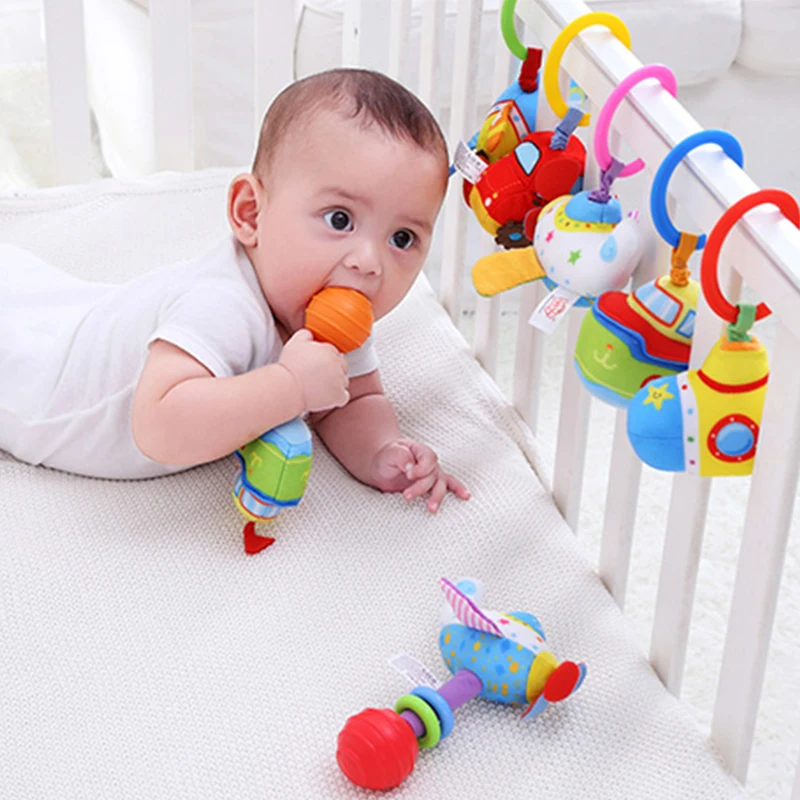 

Montessori Baby Teething Rattle Plush Rattle Toy for toddler 0 12 month Infant Plush Teething Rattle soft stuffed plush toy gift
