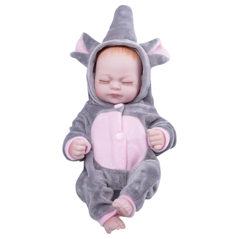 

10 Inch Looking Lifelike Realistic Baby Silicone Newborn Care Soft Body Toy for Children and the Elderly Xmas Gift DXAD