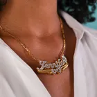 Ожерелье с именем на заказ, персонализированное ожерелье с 3D именной табличкой, персонализированное ожерелье с двойным гальваническим покрытием для женщин, ювелирные изделия в подарок