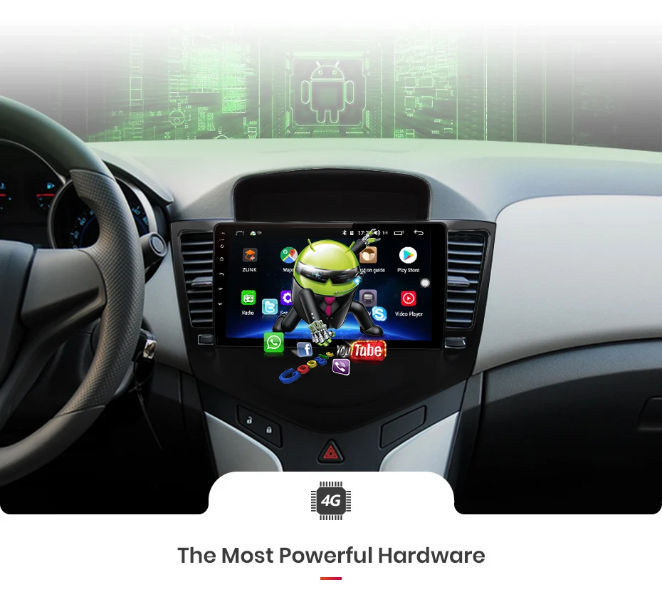 Junsun V1 pro 4G+ 64G Android 9,0 DSP для Chevrolet CRUZE 2009-2011 2012- Автомобильный Радио Мультимедиа Видео плеер gps RDS 2 din dvd