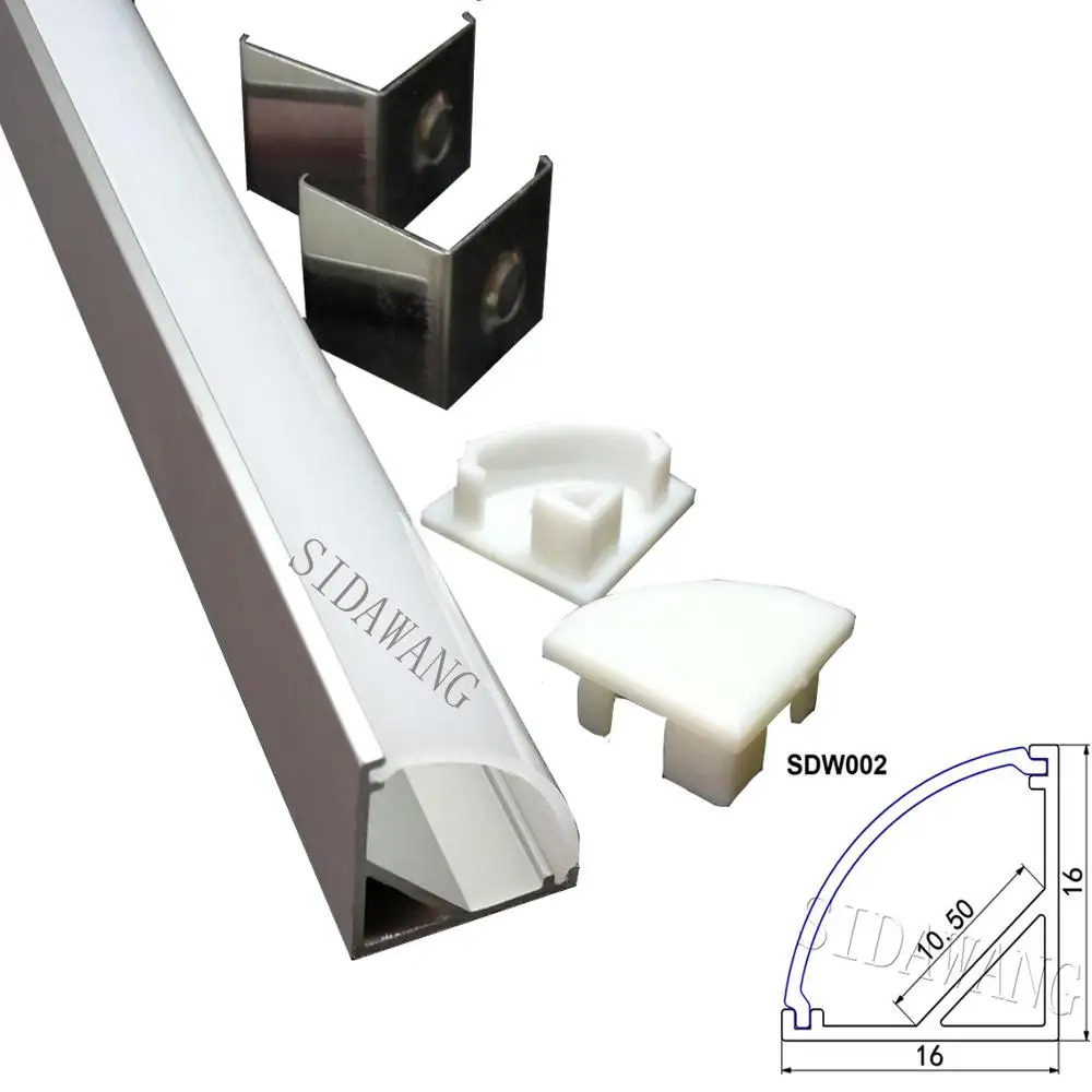 2.5m Corner mount V shape 1616 Led aluminum strip profile for 10mm SDW002 | Освещение