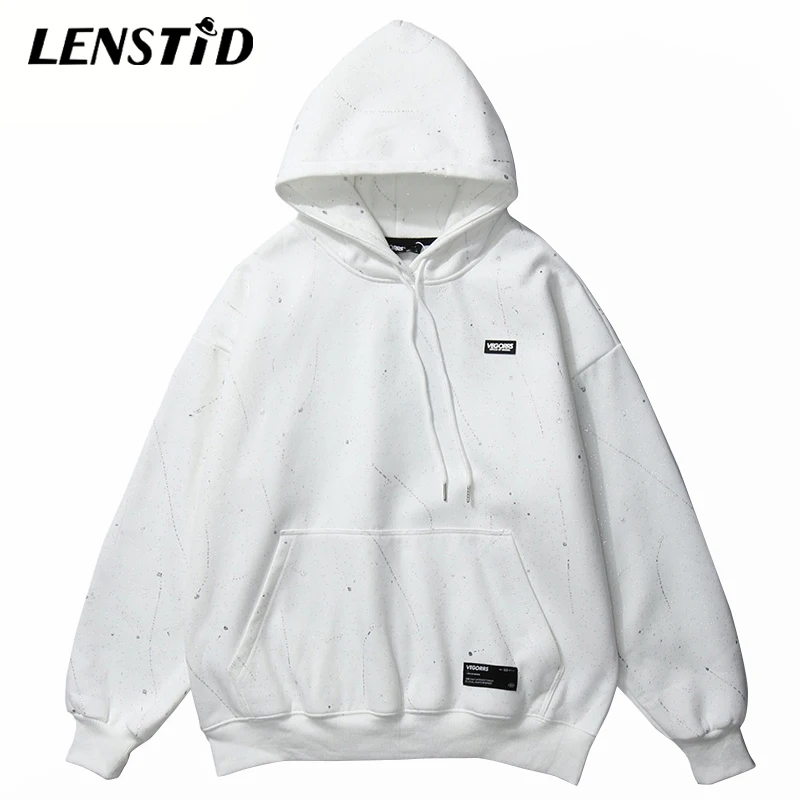 Мужские Зимние флисовые пуловеры LENSTID в стиле хип-хоп толстовки с принтом