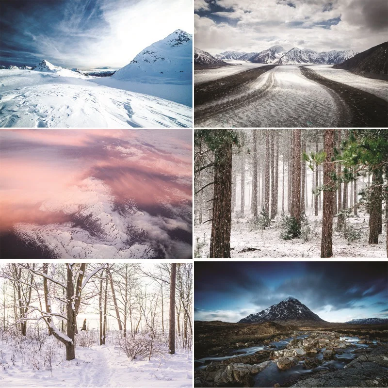 

SHUOZHIKE Vinyl Custom Photography Backdrops Snow Winter Photography Background YA20721-02