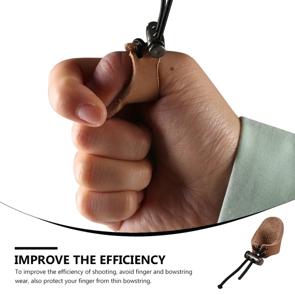 

Bowstring Finger Saver Archery Finger Guard Leather Recurve Bow Protector