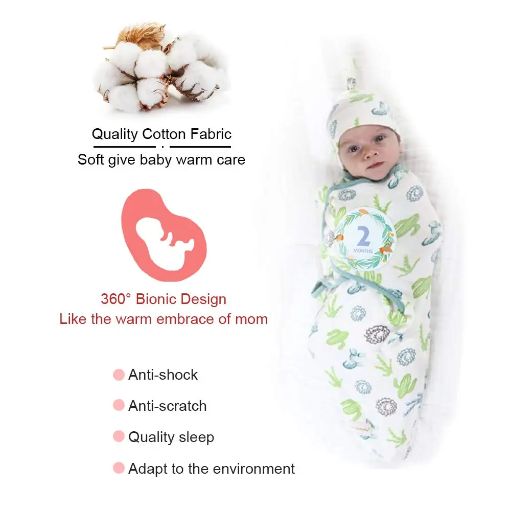 

Baby Swaddle Blanket, Swaddle Wrap for Infant, Adjustable Newborn Swaddle, Organic Cotton Baby Swaddle for 0-6 Month