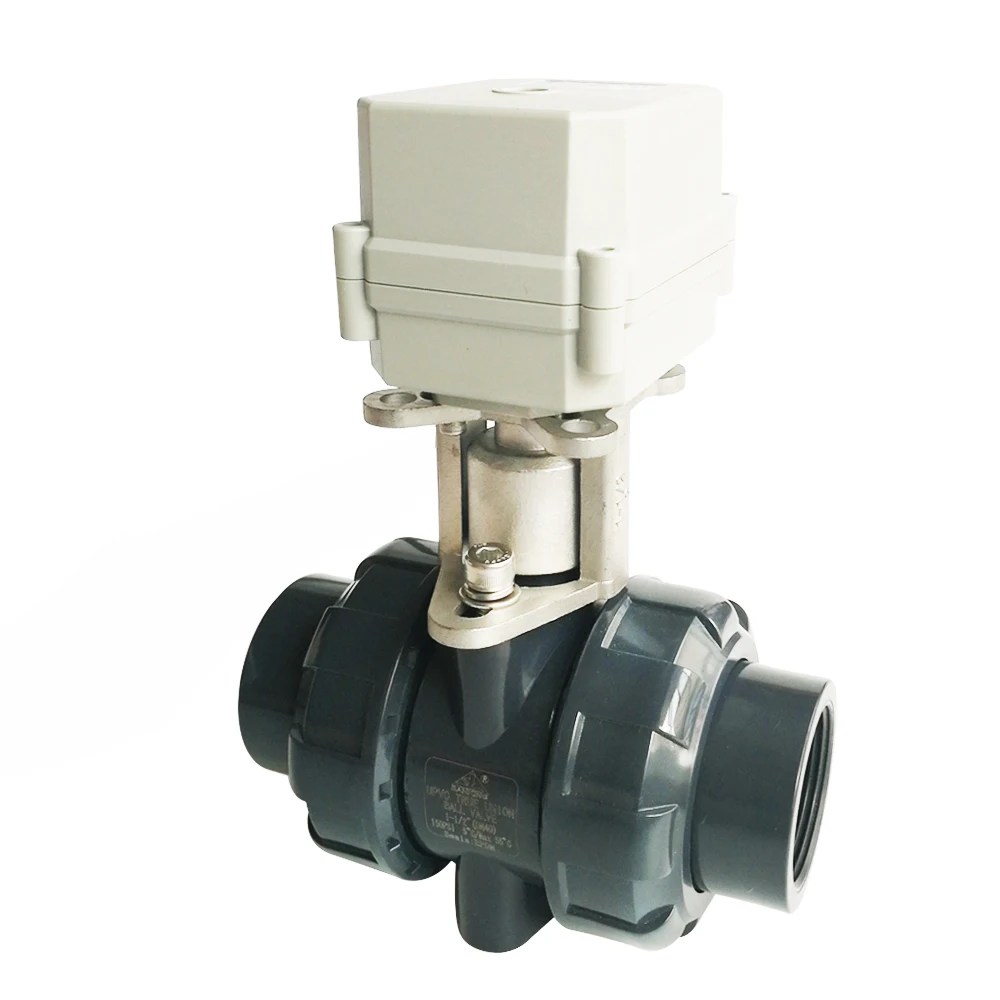 DC12V/24V PVC DN40 привод клапан BSP/NPT 11/2 ''моторизованный шаровой TF40-P2-C 10 нм вкл/выкл 15