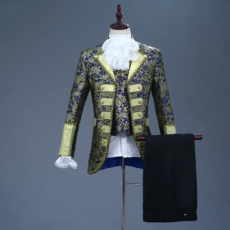 Европейский готический стиль дворца темно синий костюм фиолетовый для мужчин