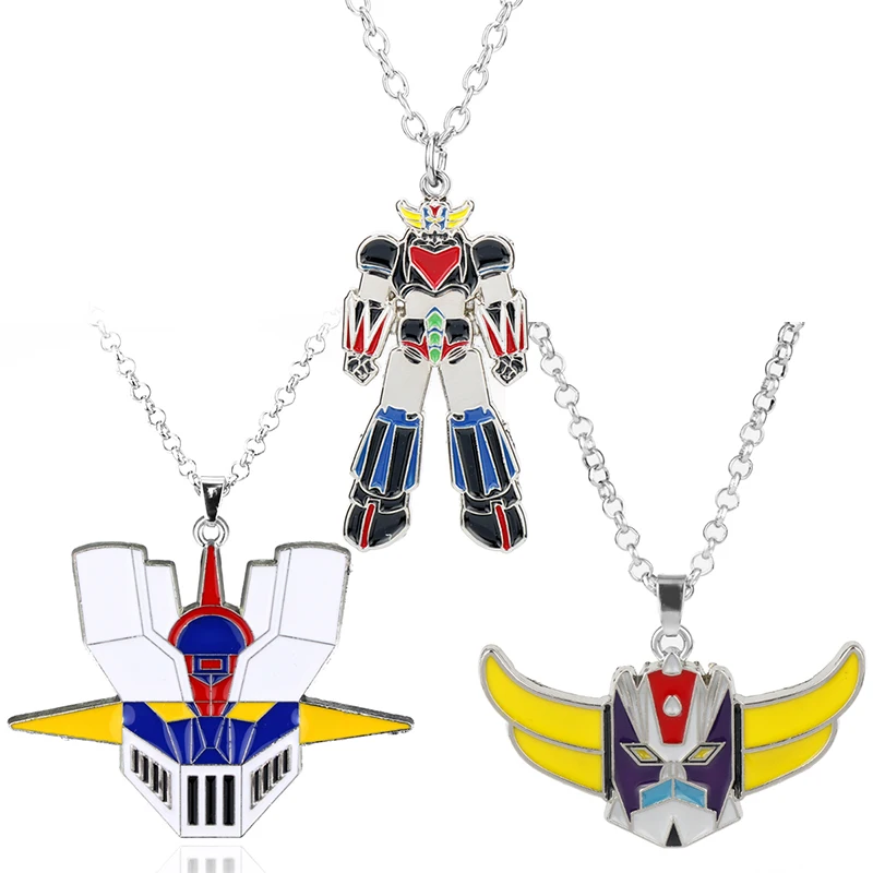 Аниме Mazinger Z металлическое ожерелье UFO Robot Grendizer Logo Ожерелье Косплей Маска кулон