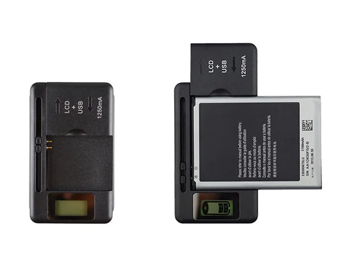 Universal Battery Charger LCD Indicator Screen For Smartphone Cell Phones USB-Port Travel Power Charging Adapter Black US plug |