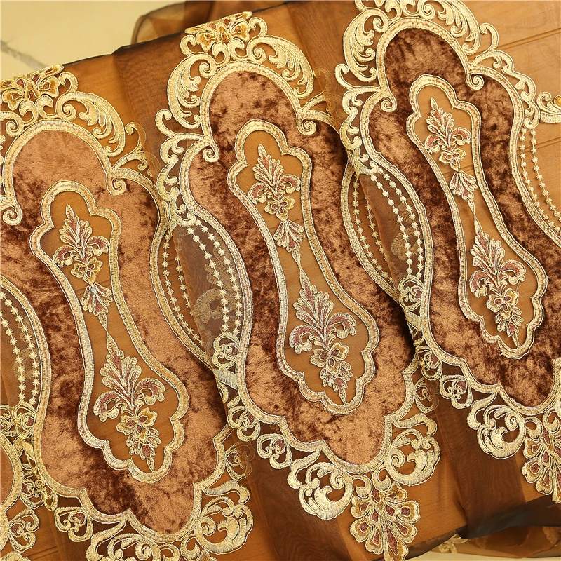 Американские элегантные роскошные вышитые шторы для гостиной окна высокого