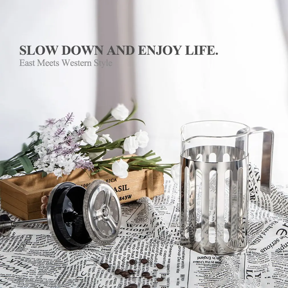 350ml/600/1000ml Stain steel French Press Coffee Maker Cafetiere Percolator Insulated Tea Brewer Pot With Filter Baskets | Дом и сад