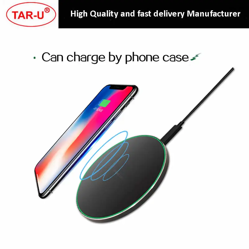 Беспроводное зарядное устройство Qi 50 шт./лот для iphone 8/X/XR/XS/Mas QC3.0 10 Вт быстрая