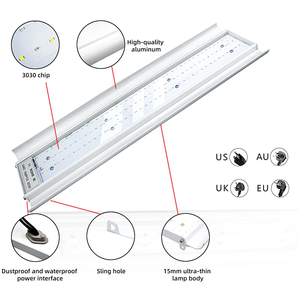 

White Led Grow light ultrathin heat dissipation Phyto lamp For aquarium Plants Seedlings flowers growing Full spectrum 1000w
