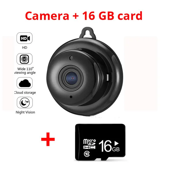 Camera add 16gb card Wi-Fi мини-камера 1080P 960P P2P Видеокамера Беспроводной Детский Монитор мини-камера инфракрасного ночного видения Домашняя безопасность Обнаружение движения - Цвет: Camera add 16gb card
