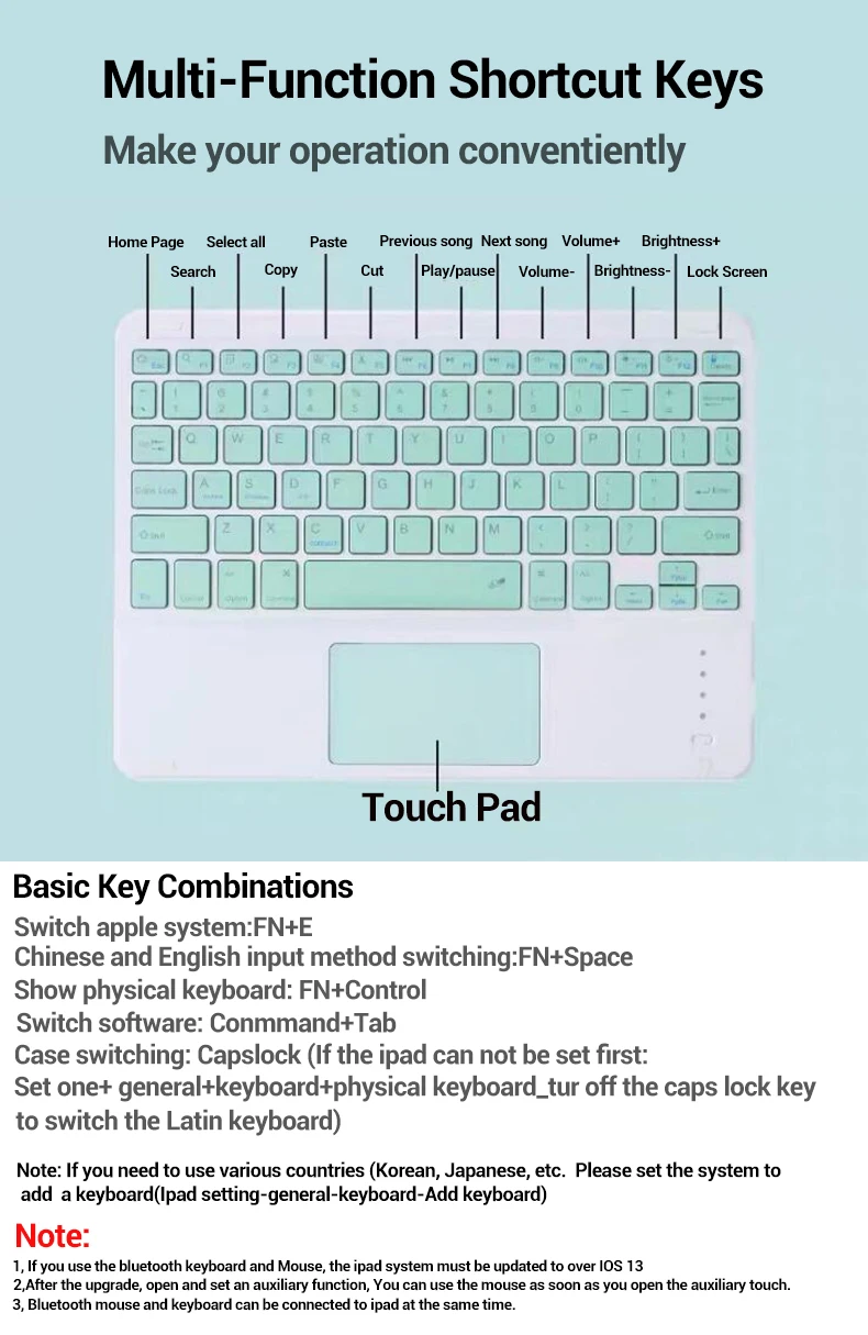 Чехол для iPad 10 2 2020 мышь клавиатура с тачпадом Air 3 4 Pro 9 7 5 11 2018 2019 8th 7th 6t 5th Gen |