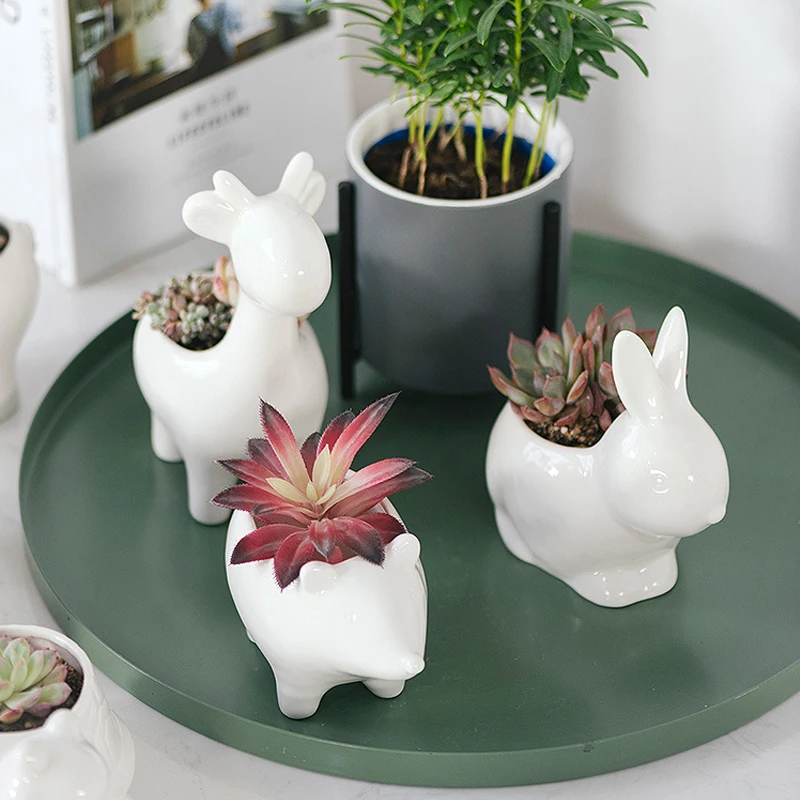 Креативный керамический животный цветочный горшок для суккулентных растений