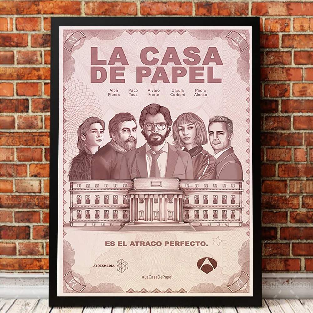 La Casa de Papel Холст Картина бумажный дом настенные картины для гостиной|Рисование и