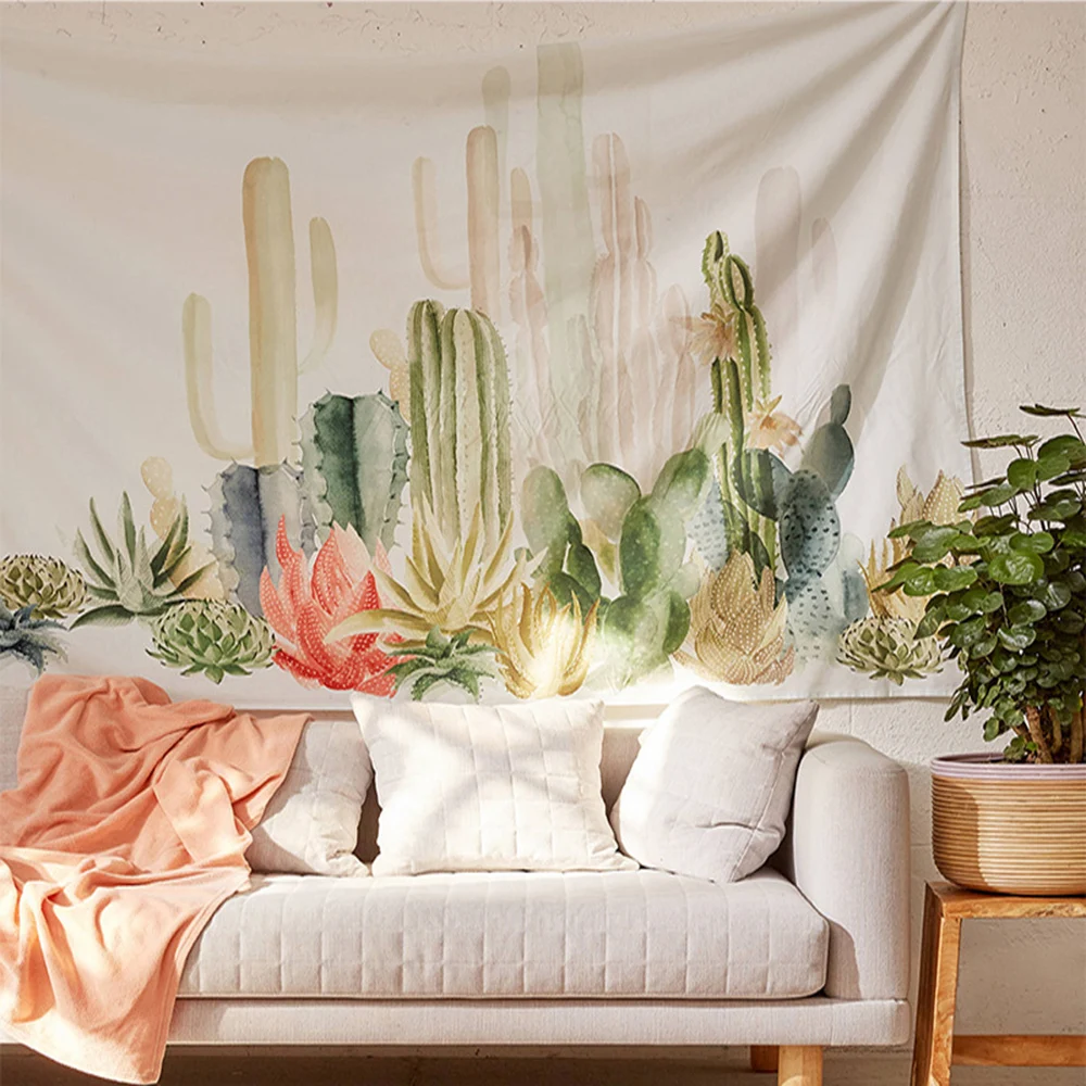 

Простой и свежий настенный гобелен хиппи Спальня гобелен для домашнего декора в стиле бохо, декоративный цветочный принт лист