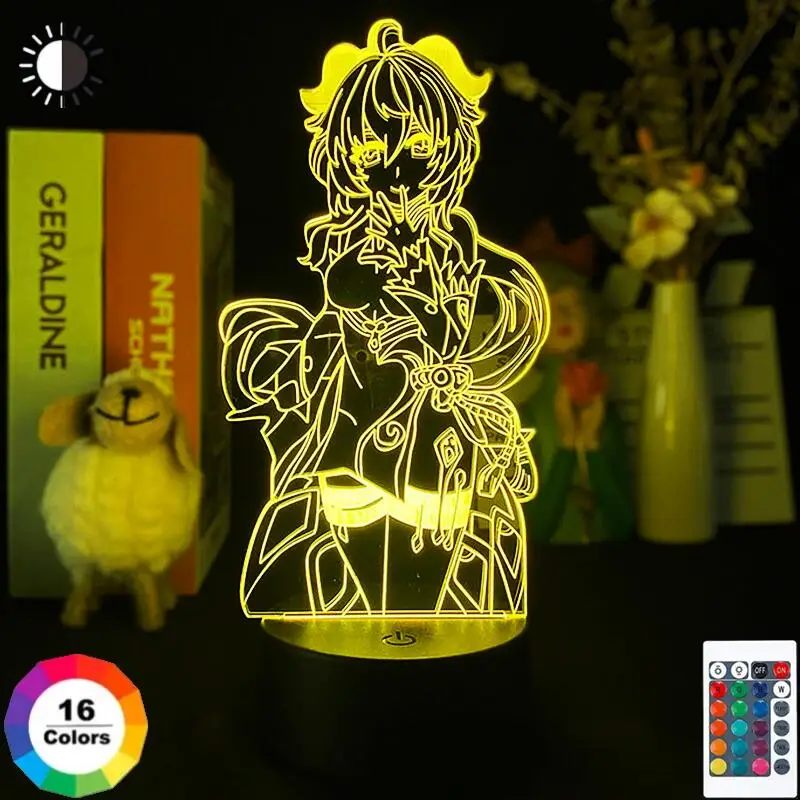 

Аниме акриловая настольная лампа Genshin Impact Ganyu фигурка 3d ночник для детской спальни Декор ночсветильник Рождественский подарок на день рожде...