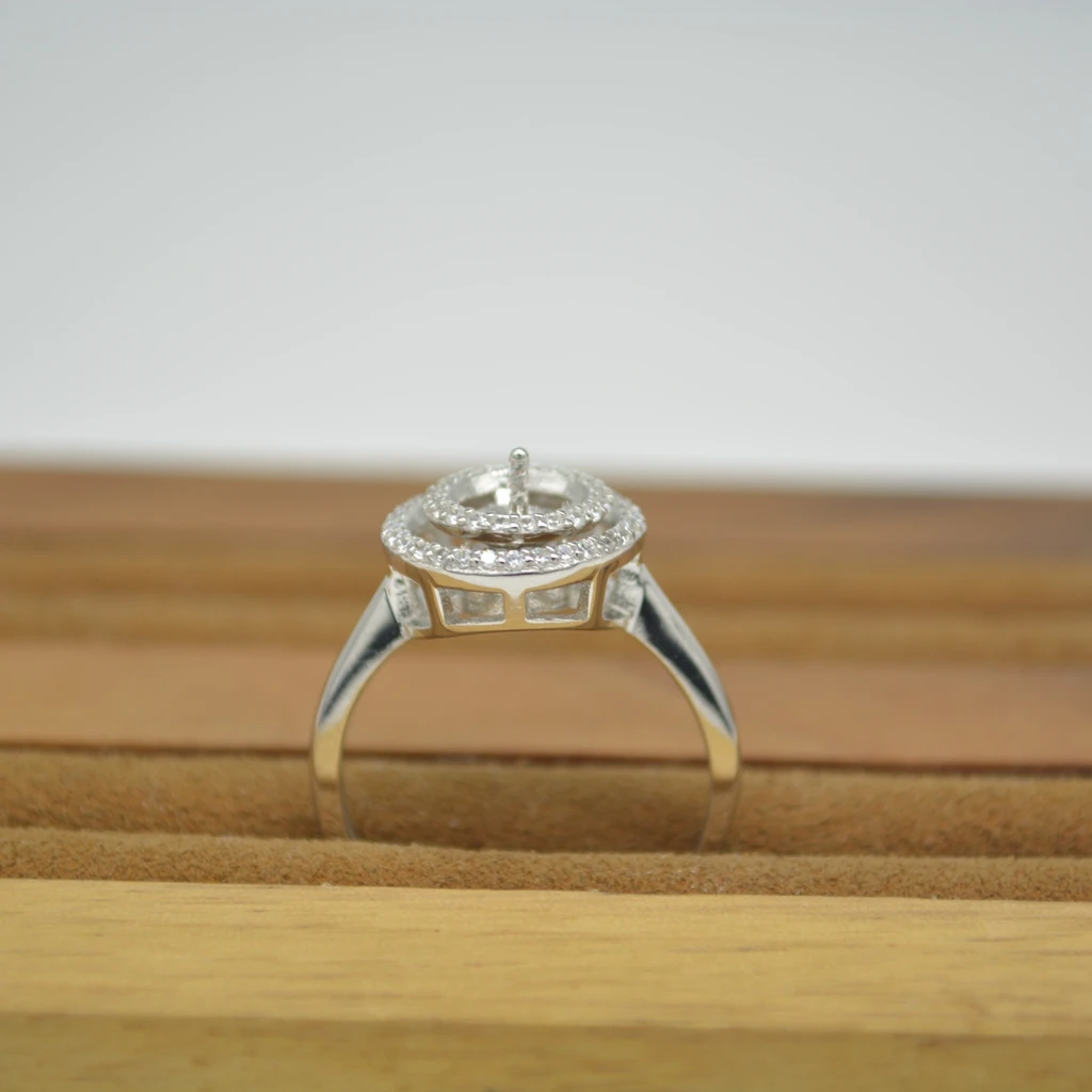 S925 Sterling Silver Korean Version Spinner Pearl Ring Fittings Female Ring Mountings for Diy Accessories Manufacturer Wholesale