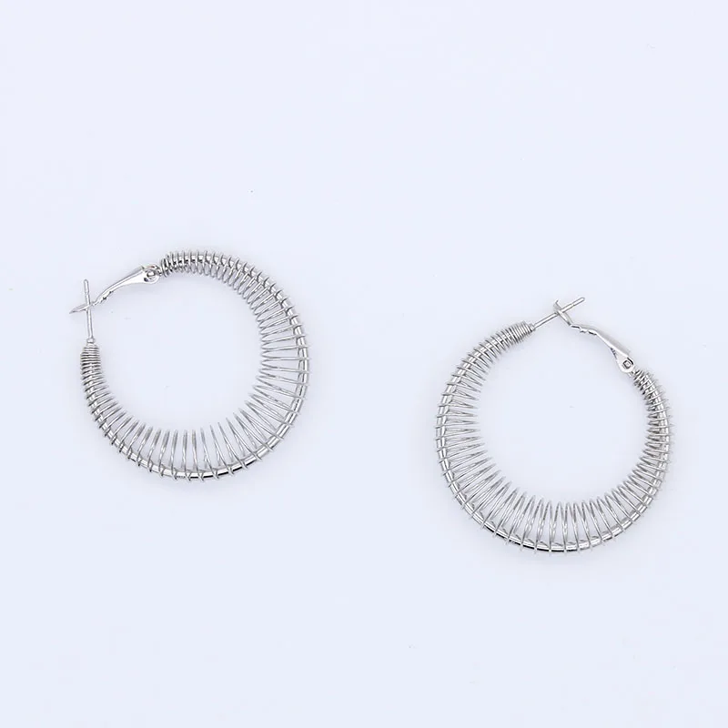 SRCOI Новый 2021 Панк Золотой Серебряный Цветной Круг плотные серьги большие круглые