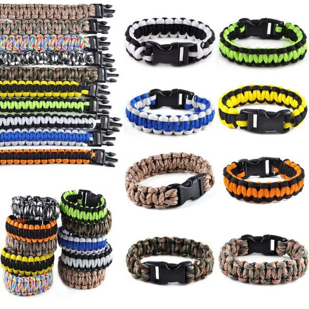 

1PC Retail Cobra PARACORD BRACELETS KIT Military Emergency Survival Bracelet Men Charm Bracelets Unisex 9 Colors