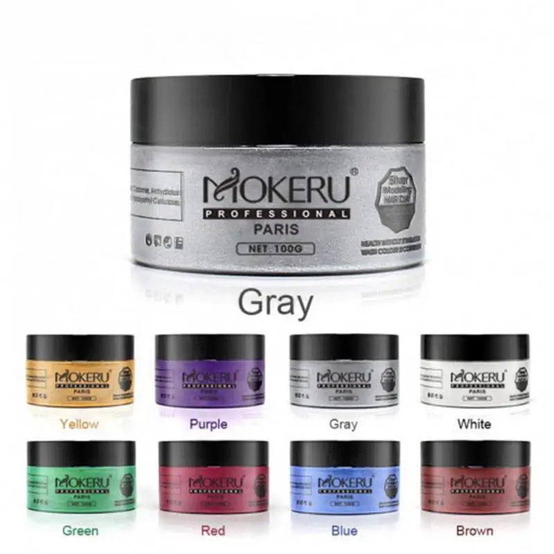 ELECOOL Color Hair Wax Styling Pomade Silver Grandma Grey Temporary Dye Disposable Fashion Festival Molding Coloring Mud Cream