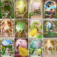 gatyztory frame diy painting by numbers kits beautiful peacock acrylic paint on canvas animals modern wall art picture home art