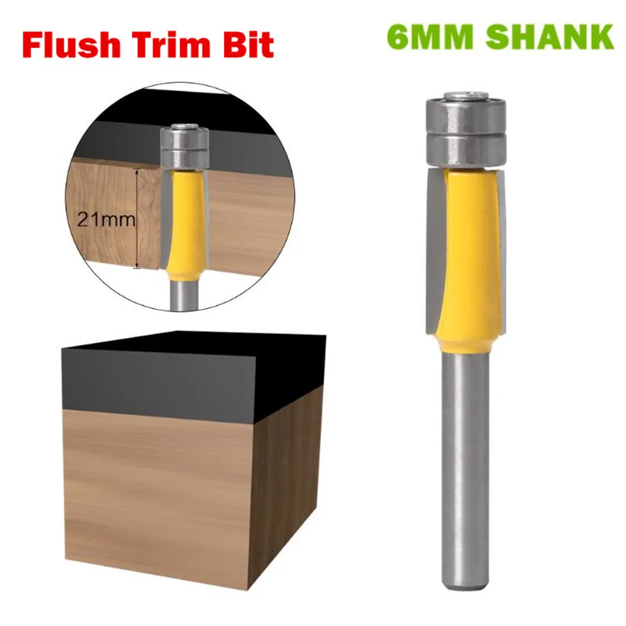 1 шт. 6 мм хвостовик утопленная отделка фрезы для дерева удлиненные обрезные с