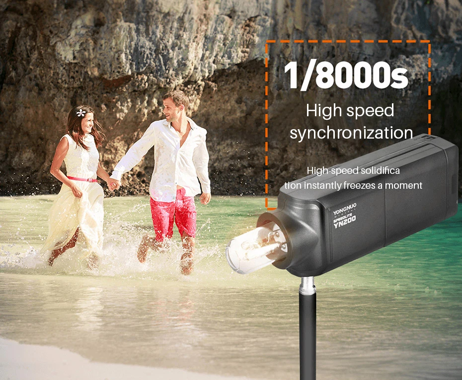 YONGNUO YN200 флэш-светильник ttl HSS 2,4G 200 Вт литиевый аккумулятор usb type C совместимый YN560-TX(II)/YN560-TX Pro/YN862 для CanonNikon