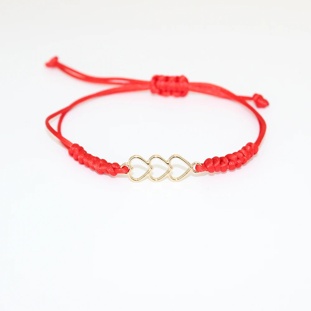Минимализм 2019 Плетеный Красный веревочный браслет ручной работы металлические
