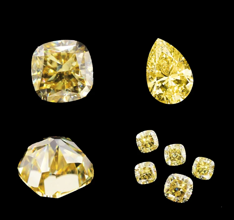 

Moissan diamond round special-shaped advanced cut top champagne yellow loose stone to send GRA to pass the diamond test