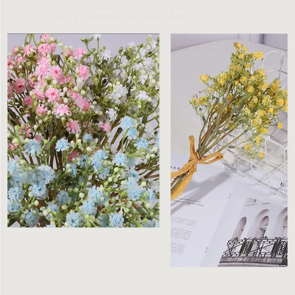 

Fake Gypsophila Bouquets Real Touch Colorful PU Vivid Fake Floral Bouquets for Home