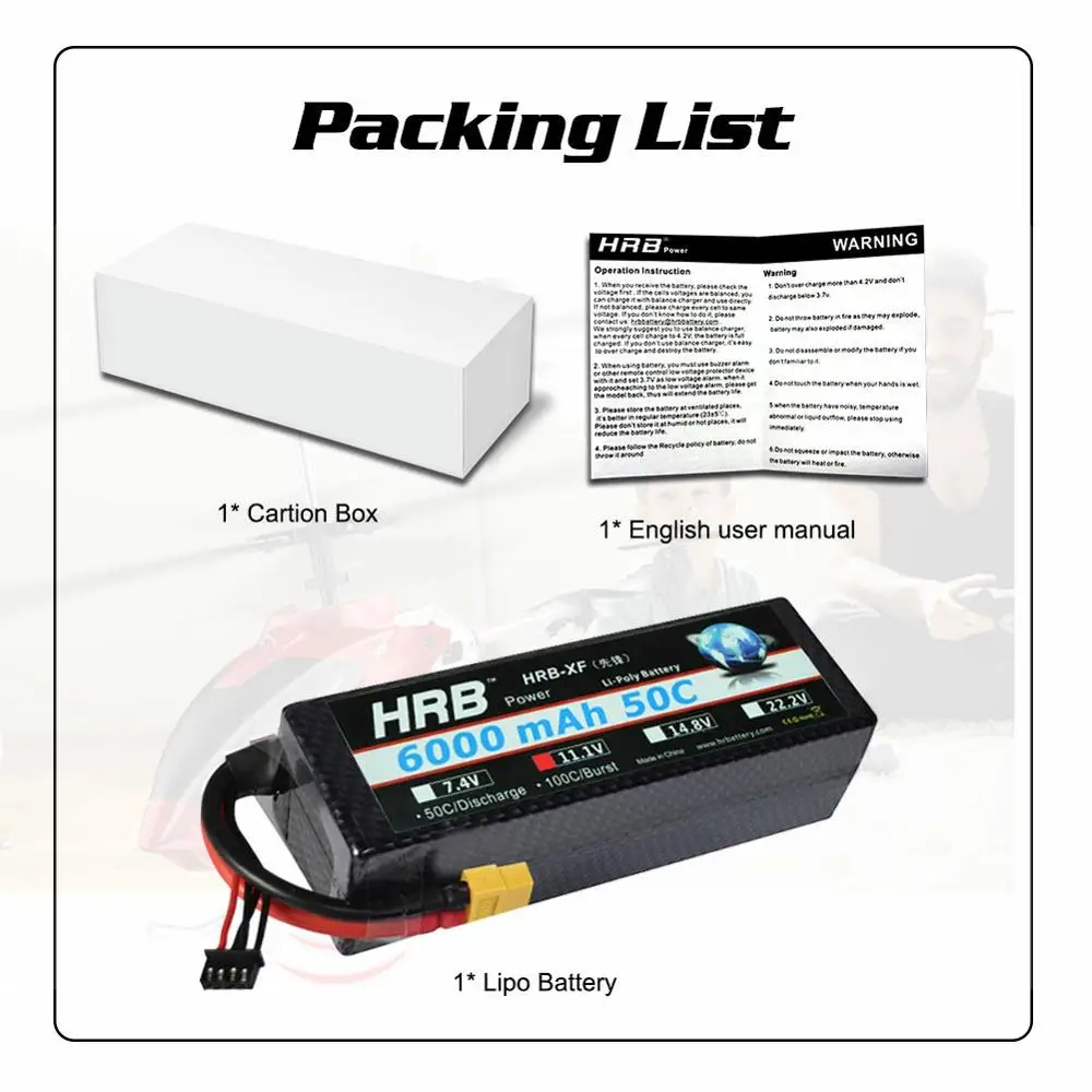 2 шт. HRB 3S Lipo аккумулятор 11 1 В 6000 мАч 50C жесткий чехол Deans для радиоуправляемых